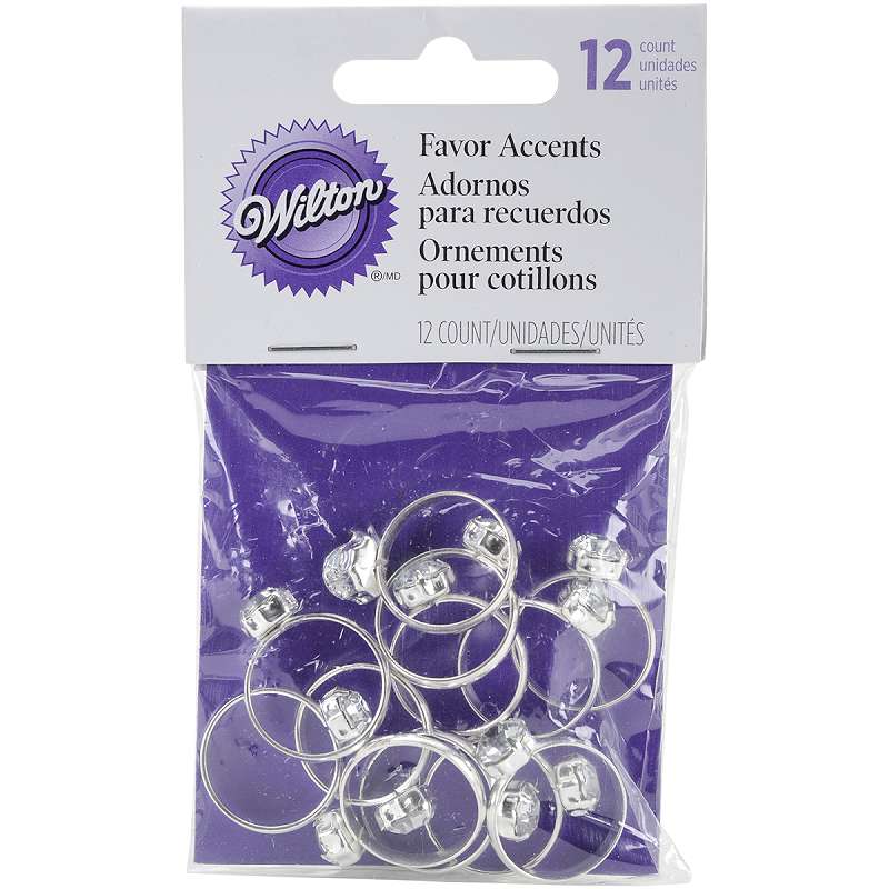 Engagement Rings .75" 12/Pkg Silver
