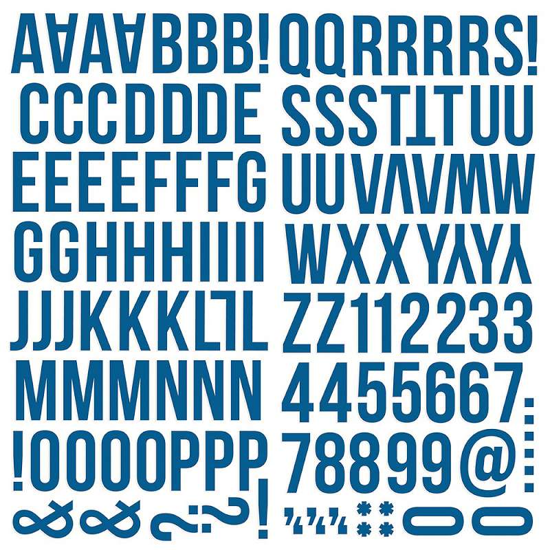 Simple Stories Color Vibe Foam Alpha Stickers 6"X12" 129/Pkg Navy