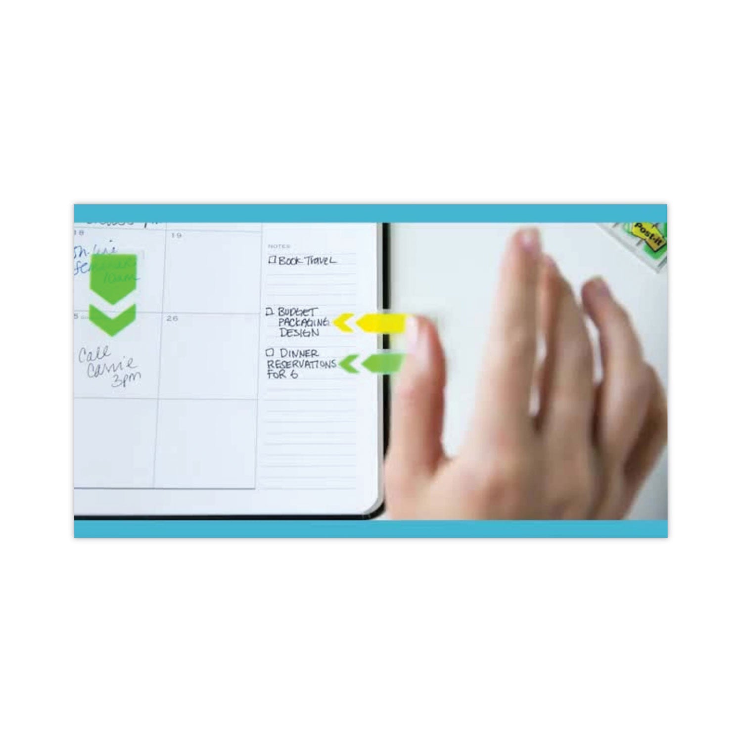 Post-it® Flags Standard Page Flags in Dispenser, Green, 100 Flags/Dispenser