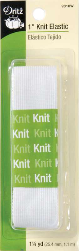 Knit Elastic 1"X1-1/4yd White