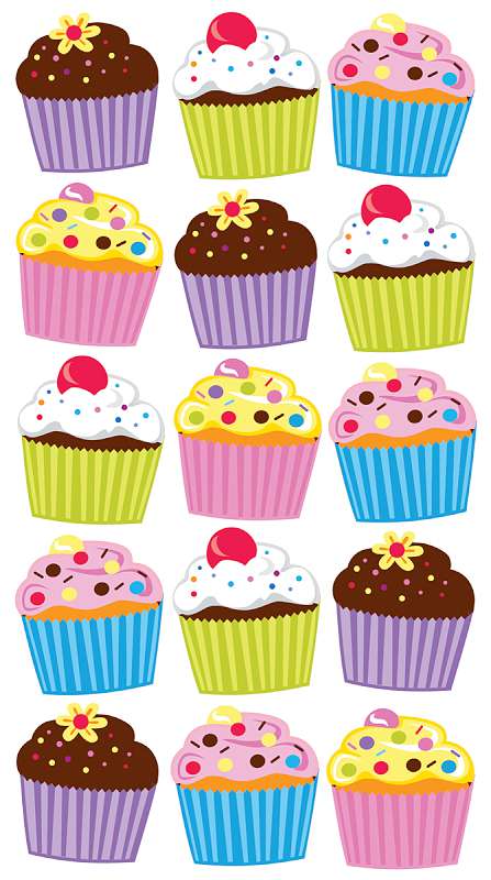 Sticko Stickers Vellum & Glitter Bright Cupcakes