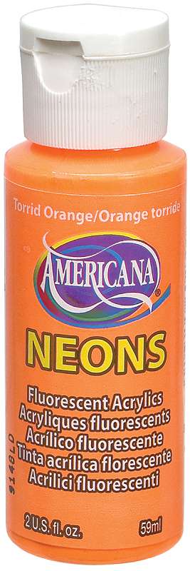 Americana Neons Fluorescent Acrylic Paint 2oz Torrid Orange