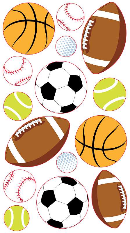 Sticko Stickers Metallic Popular Sports Balls