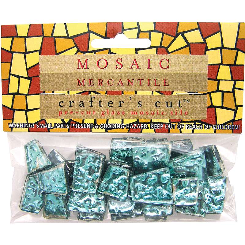 Crafter's Cut Mosaic Tiles 1/6lb Aqua Sparkle