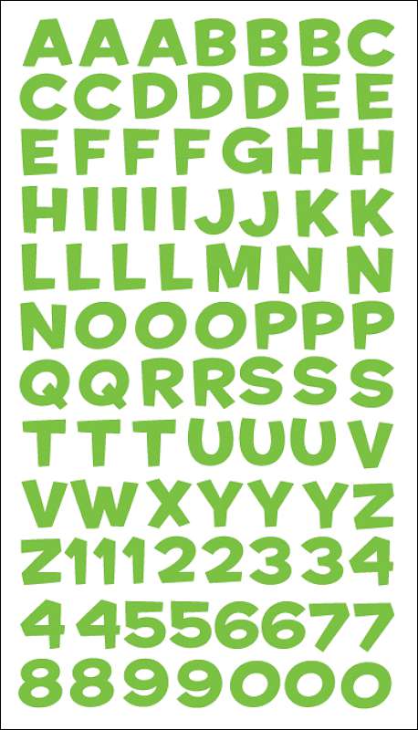 Sticko Alphabet Stickers Fun House Green Metallic