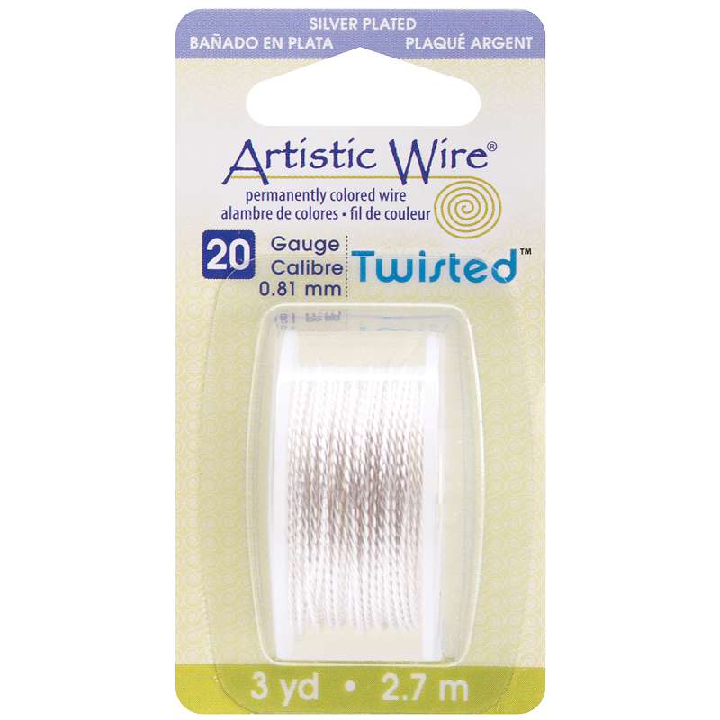Artistic Wire Twisted Silver - 20 Gauge, 3yd