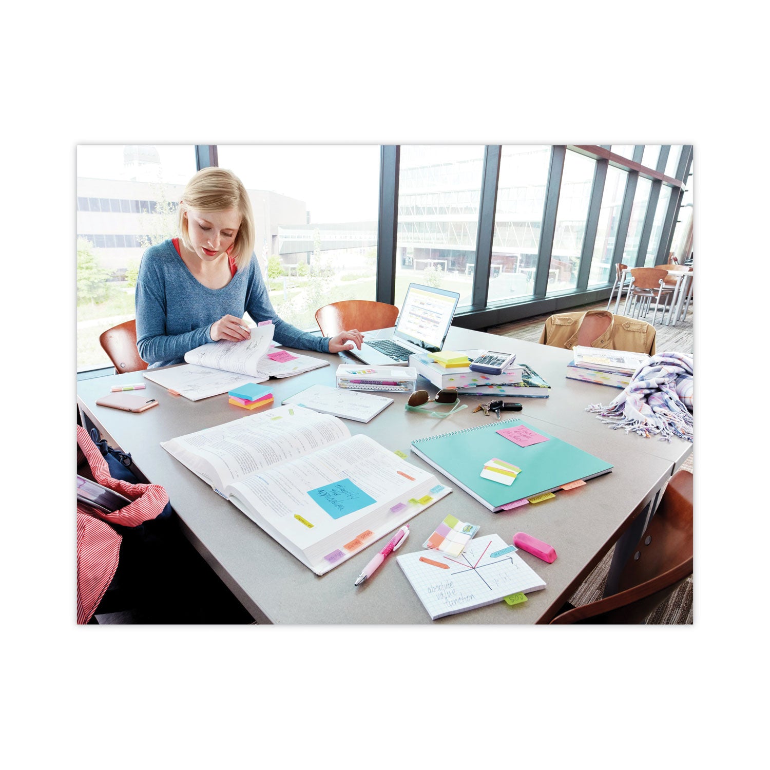 Post-it® Flags Standard Page Flags in Dispenser, Blue, 100 Flags/Dispenser