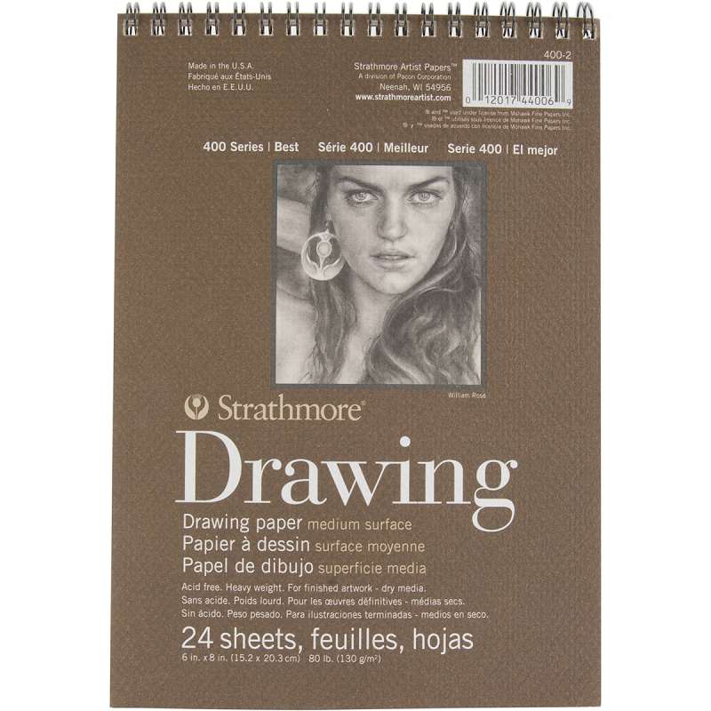 Strathmore Medium Drawing Spiral Paper Pad 6"X8" 24 Sheets