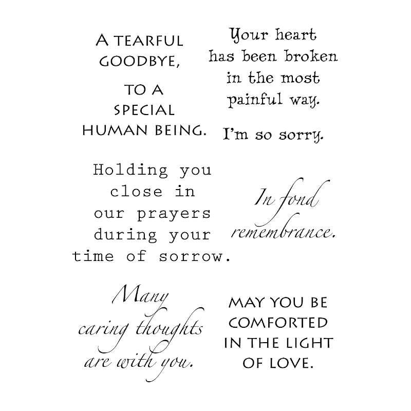 Words To The Rescue Clear Stamps 8"X4.5" Sympathy