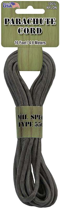 Parachute Cord 4mmx16' Gun Metal