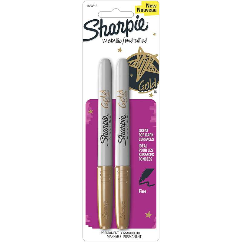 Sharpie Metallic Fine Point Permanent Markers 2/Pkg Gold