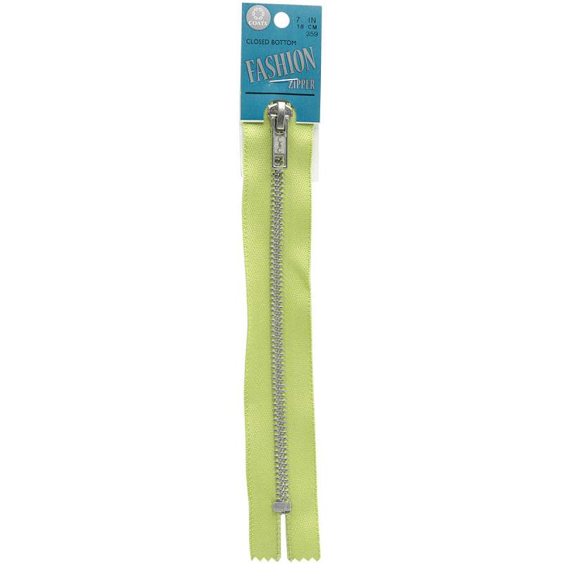 Fashion Metal Aluminum Closed Bottom Zipper 7" Kiwi