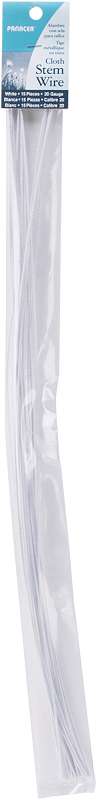 Cloth Covered Stem Wire 20 Gauge 18" 15/Pkg White