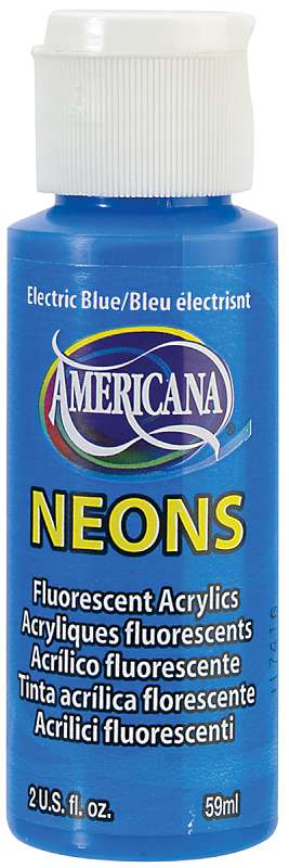 Americana Neons Fluorescent Acrylic Paint 2oz Elect Blue