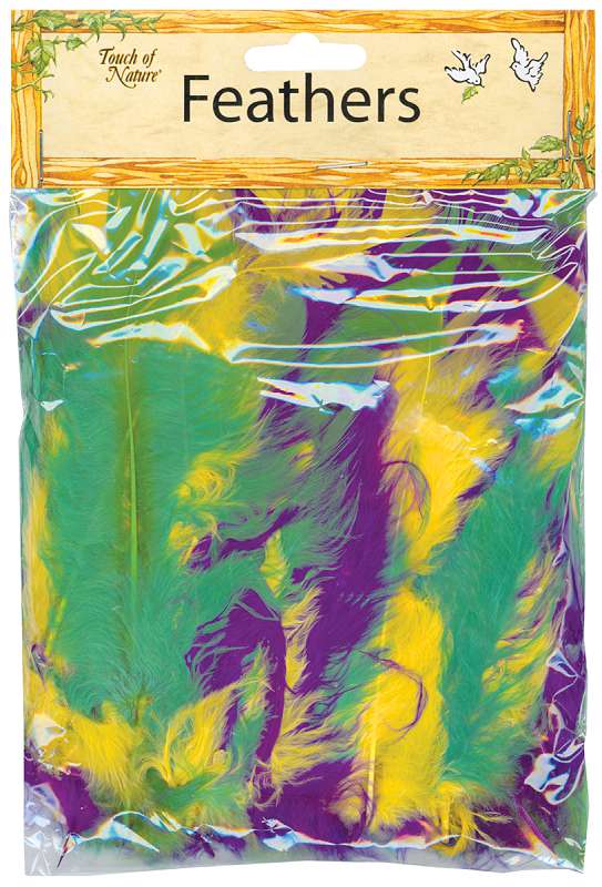 Flat Turkey Feathers 14g Mardi Gras