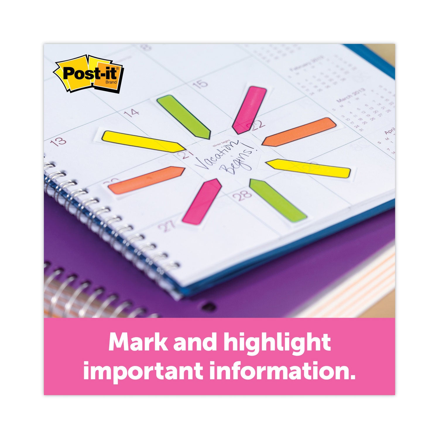 Post-It Arrow Flags .47"X1.7" 96/Pkg Assorted Neon Colors