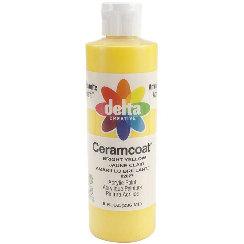 Ceramcoat Acrylic Paint 8oz Bright Yellow - Transparent