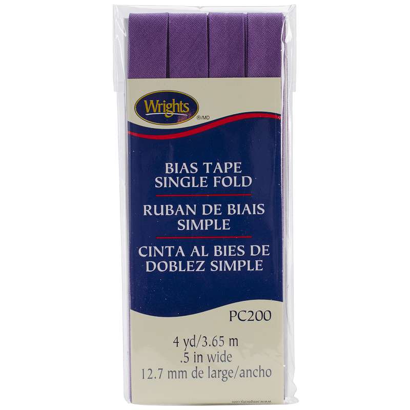 Single Fold Bias Tape 1/2"X4yd Purple