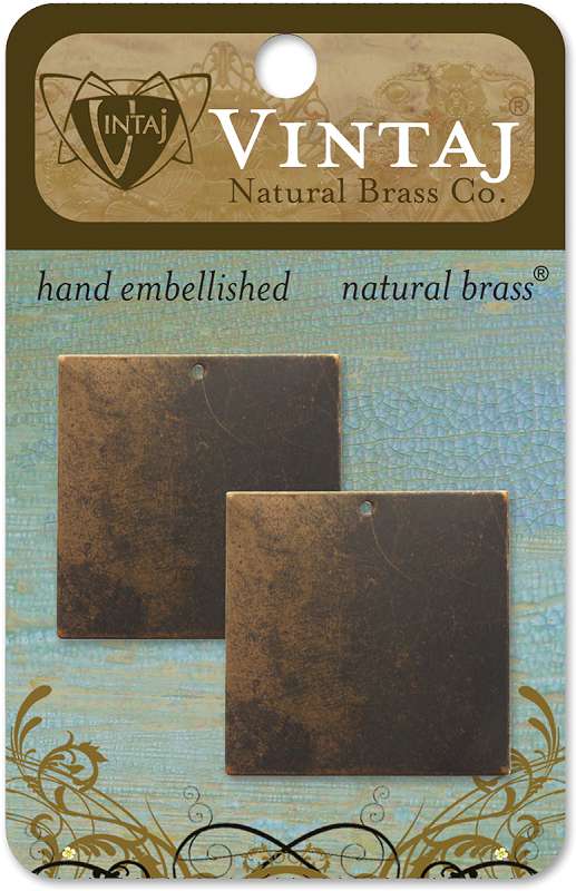 Vintaj Metal Altered Blanks 2/Pkg Square 29mm