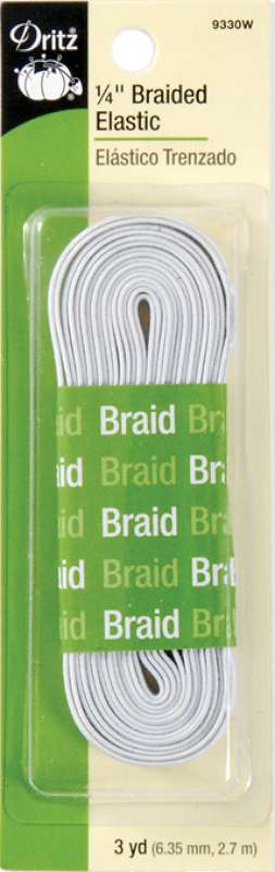 Braided Elastic 1/4"X3yd White