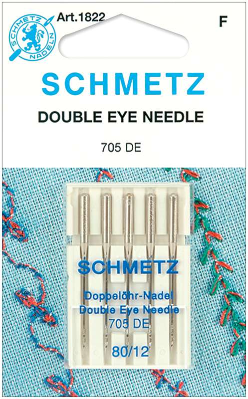 Double Eye Machine Needles Size 12/80 5/Pkg