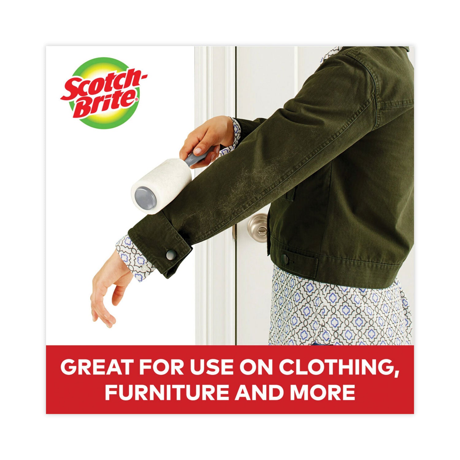 Scotch-Brite® Lint Roller, Heavy-Duty Handle, 30 Sheets/Roller