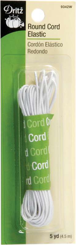 Round Cord Elastic 5yd White