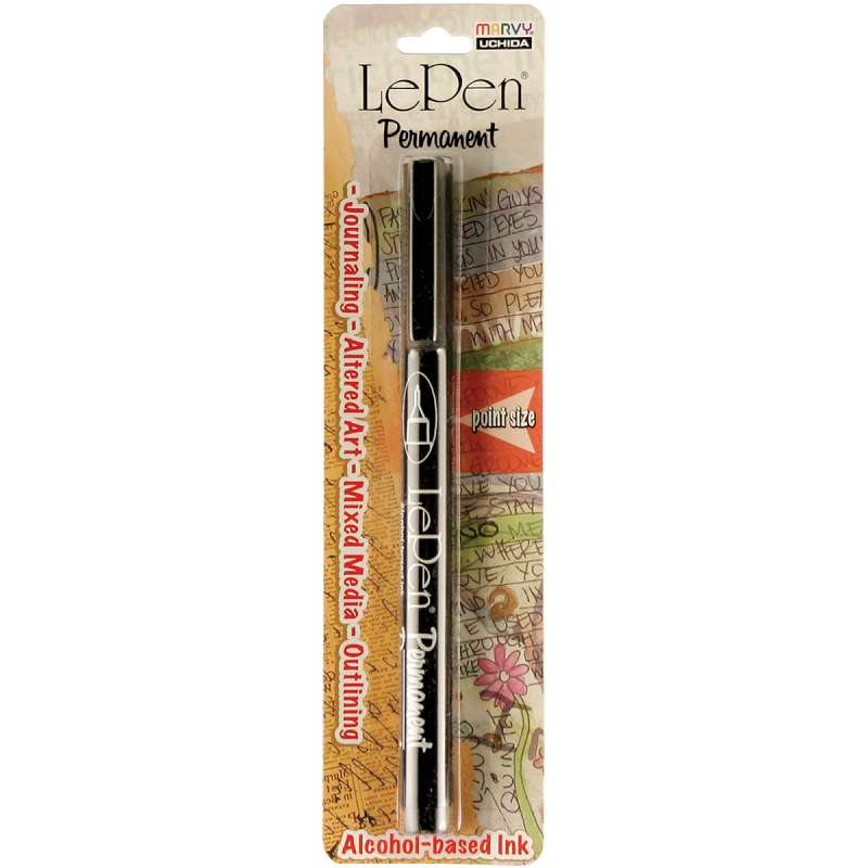 Le Pen Permanent Extra Fine Point Carded Black