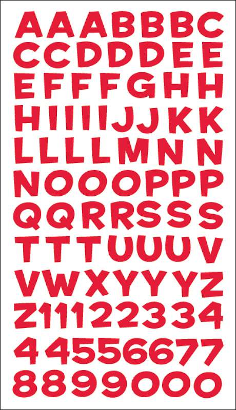 Sticko Alphabet Stickers Fun House Red Metallic