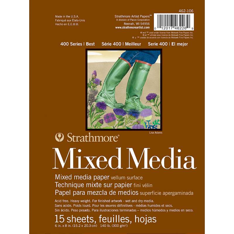 Strathmore Mixed Media Vellum Paper Pad 6"X8" 15 Sheets