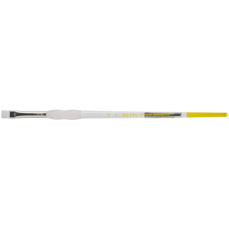 Soft-Grip White Taklon Bright Brush Size 1