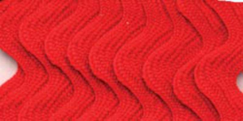 Medium Rickrack 1/2"X2-1/2yd Scarlet
