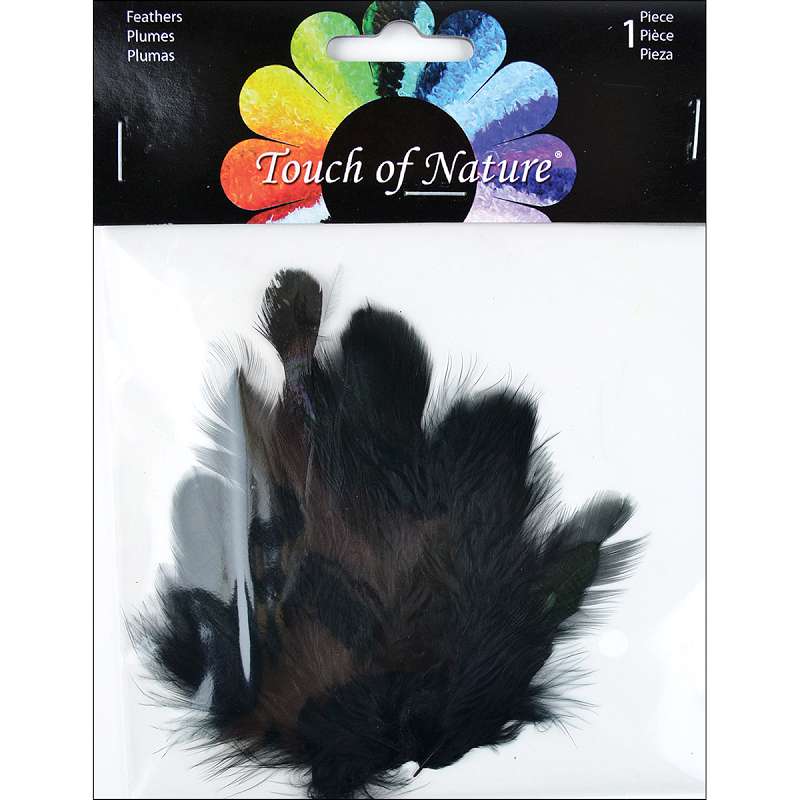 Petite Feather Pad 4"X3.5" Black Cocktail & Fluffy