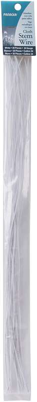 Cloth Covered Stem Wire 24 Gauge 18" 20/Pkg White