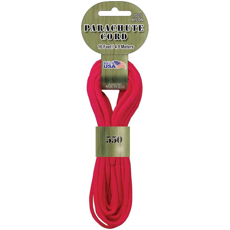 Parachute Cord 4mmx16' Neon Pink