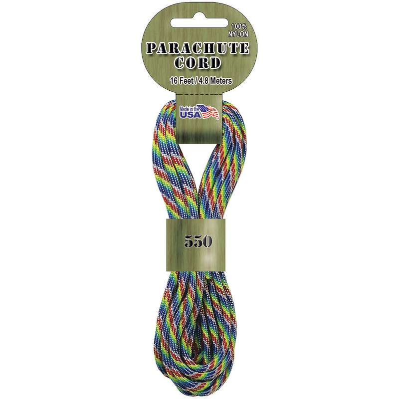 Parachute Cord 4mmx16' Rainbow