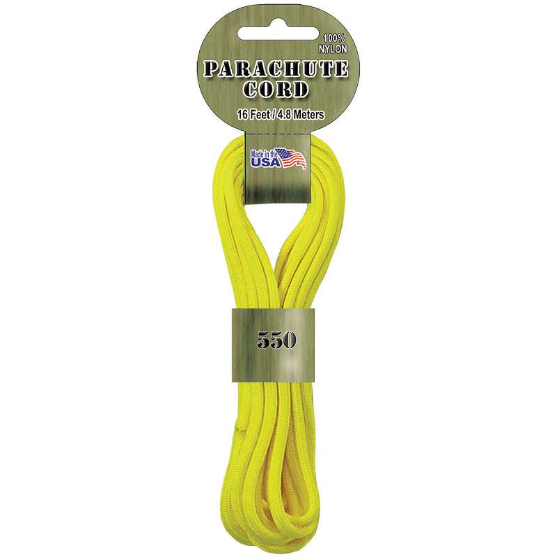 Parachute Cord 4mmx16' Neon Yellow