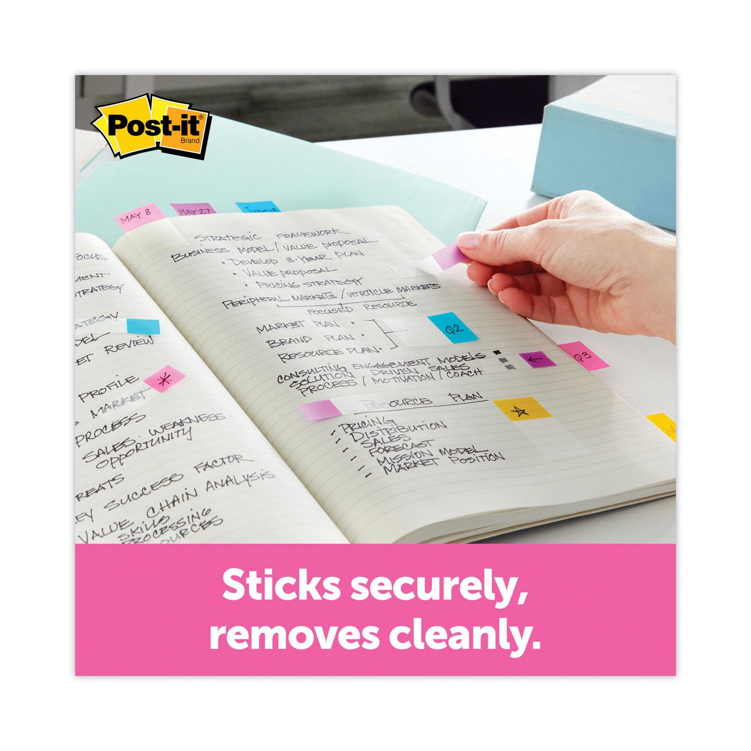 Post-It On-The-Go Flags .5" 100/Pkg Assorted Bright