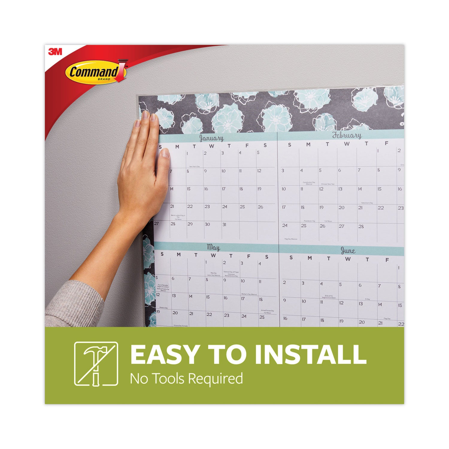 Command Small Poster Strips White 16/Pkg