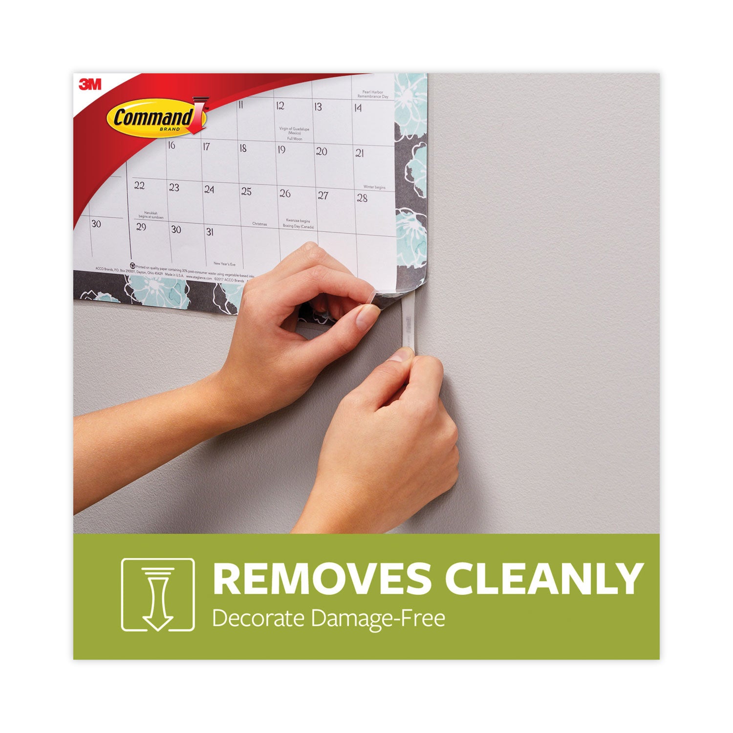 Command Small Poster Strips White 16/Pkg