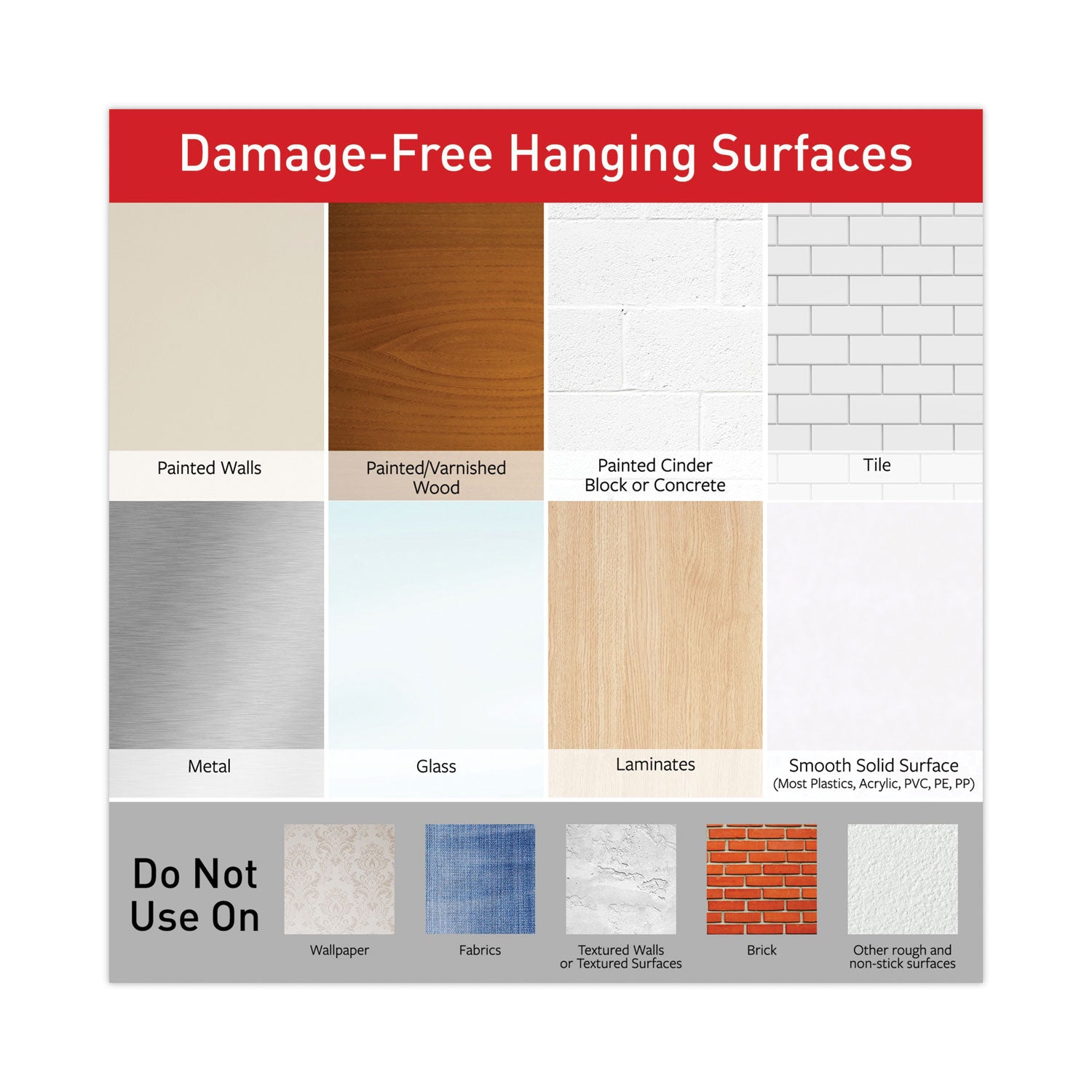 Command Small Poster Strips White 16/Pkg