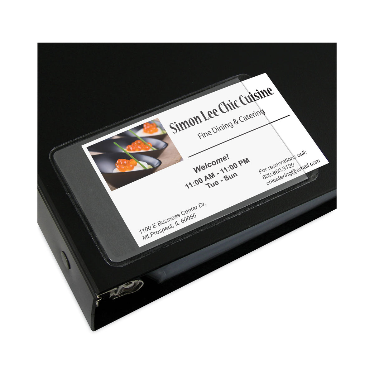 C-Line® Self-Adhesive Business Card Holders, Side Load, 3 1/2 x 2, Clear, 10/Pack