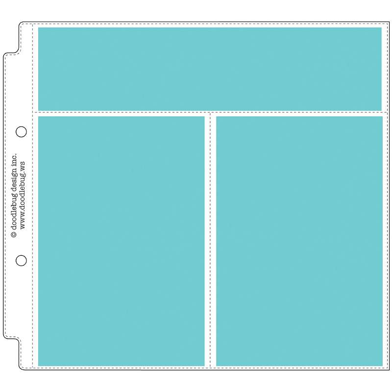 Doodlebug Page Protectors 8"X8" 12/Pkg (1) 8.25"X2" & (2) 4"X6" Pockets