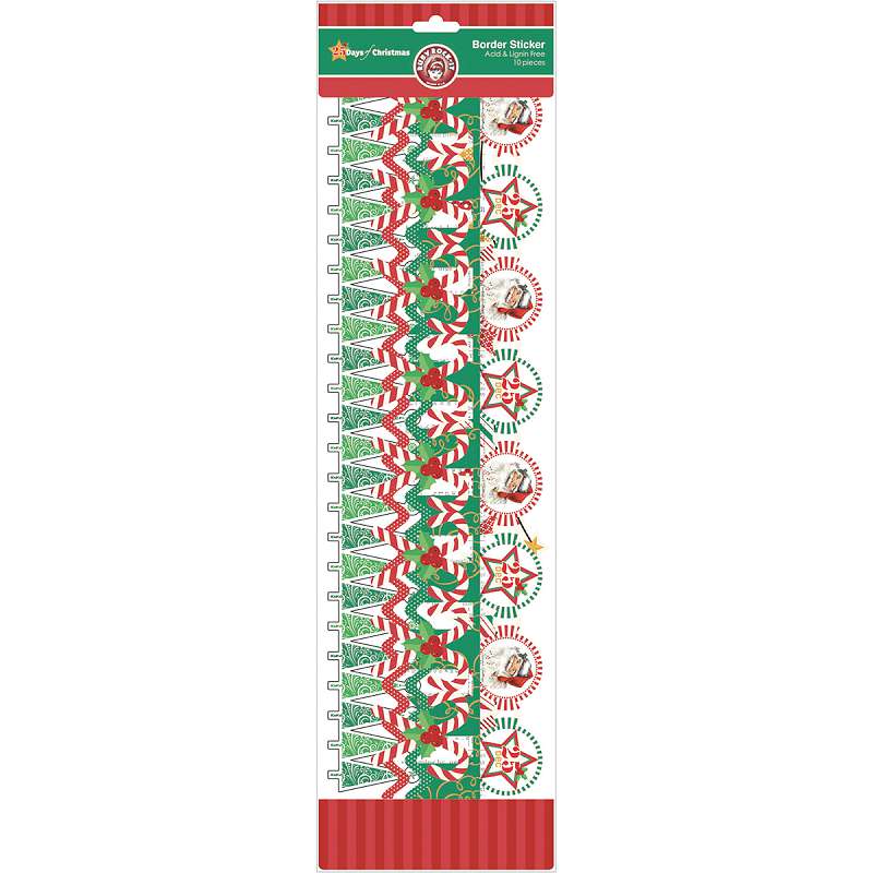25 Days Of Christmas Border Stickers 10/Pkg  