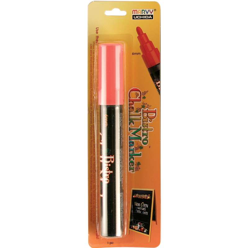 Bistro Chalk Marker 6mm Bullet Tip Fluorescent Red