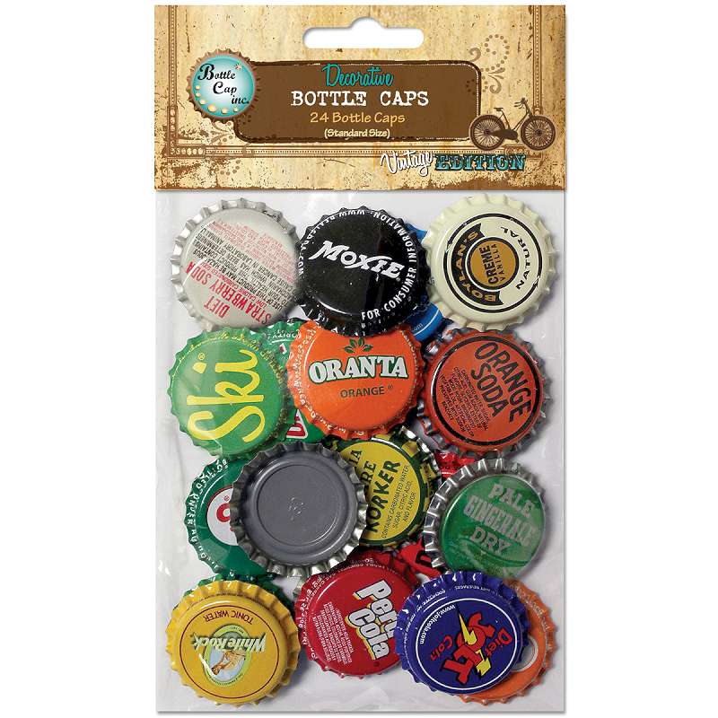 Bottle Cap Inc Vintage Standard Bottle Caps 1" 24/Pkg Vintage Blend