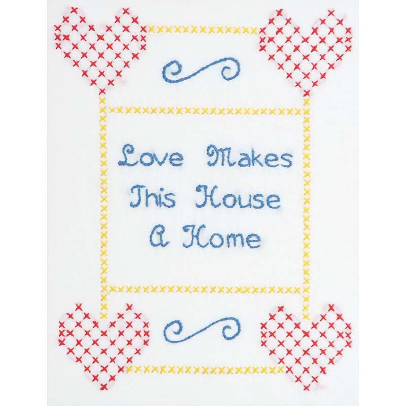 Stamped White Sampler 8"X10" Love