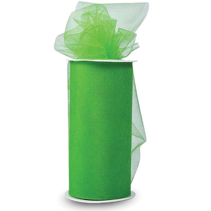 Shiny Tulle 6" Wide 25yd Spool Green