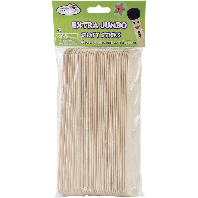 Extra Jumbo Craft Sticks Natural 7.9" 25/Pkg