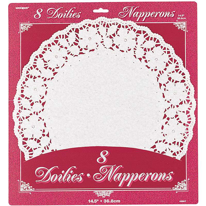 Paper Doilies 14.5" Round White 8/Pkg